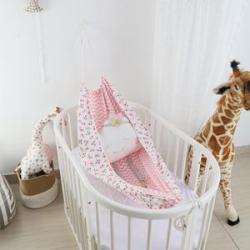 Portable Baby Hammock Hanging Crib Cartoon Infant Bed Pink