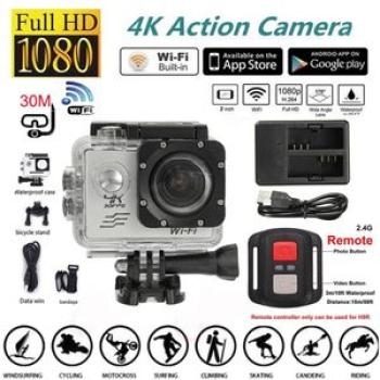 4K SJ8000R 1080P Ultra 2.0" Wifi Sport DV Action Camera Camcorder+Remote Control Silver (silver)