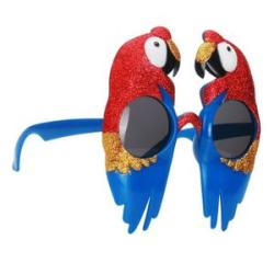 Parrot Tropical Glasses Macaw Bird Red Blue Animal Fancy Dress Cosplay