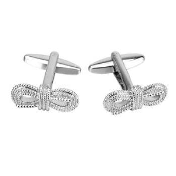 Mens Fashion Silver Cufflinks Bow Shape Cuff Links Jewelry Gift For