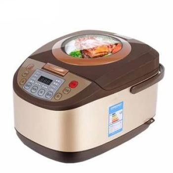 5L - Digital Rice Cooker - Silver/Brown