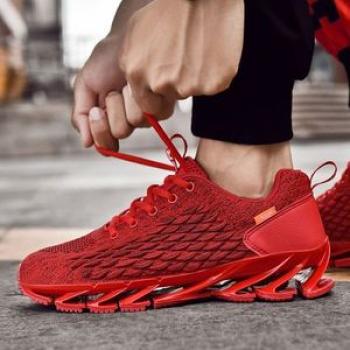 Big Size Mens Running Shoes Sports Trainers-Red