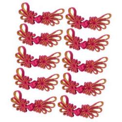 10Pcs Fancy Chinese Button Knot Decorative Crafts For Clothes Rose Red