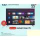 55" - Edgeless(Frameless) 4K UHD Smart - Digital Satellite TV - HDMI - USB - Black