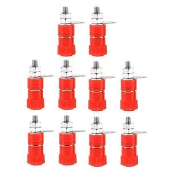 10pcs 4mm Banana Sockets Binding Posts Terminal Banana Plug Red