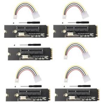5 Set NGFF to PCI-E Riser Card M.2 SSD Port to PCIE X4 Expan