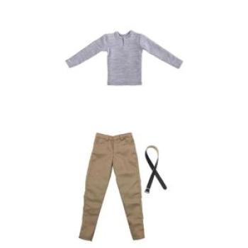 1/6 Male Khaki Trousers & Sweatshirt For DID BBI PH JO