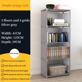 4-Grid 5-Layer Shelf,Storage Rack,Shoe Cabinet,Clothes-Shoe Rack,DIY Bookshelf