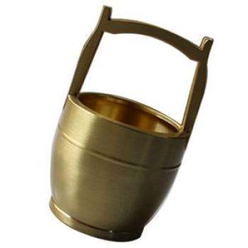 Miniature Brass Bucket Ornaments Chinese Charm Small 43g