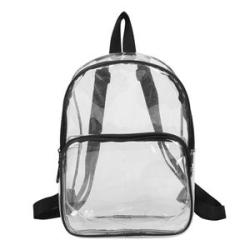 Clear Backpack for Women Teenage Student College Girl PVC Transparent Book Bag BAA