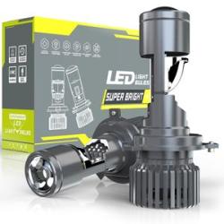 -H4 Bi LED Projector Lens Headlight Bulb Turbo 50000lm 9003 Car Motorcycle Lamp