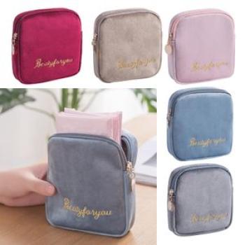 Sanitary Pad Storage Bag with Zipper Period Bag for red
