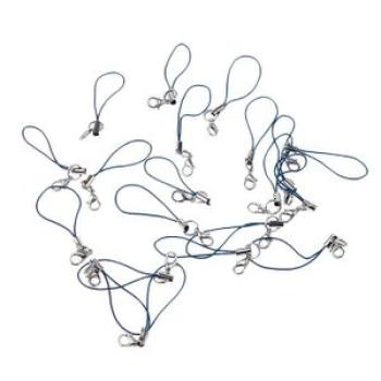 20pcs DIY Mobile Cellphone Keychain Lanyard Charms DIY Rope Blue Blue