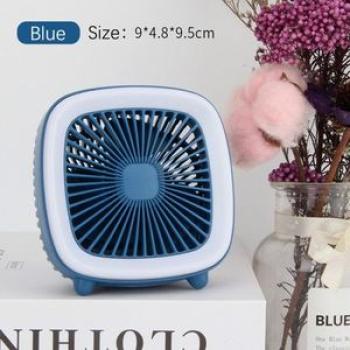 Summer 3 Speeds USB Rechargeable Retro Style Cool Mini Fan TV Type Fan with LED