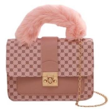 Women Crossbody Bag Leather Shoulder Bag For Ladies Chain Handbags Pink