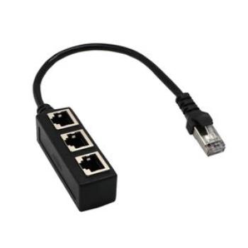 1 to 3 Port Ethernet Switch RJ45 Y Splitter Adapter Cable for CAT 5/ 6