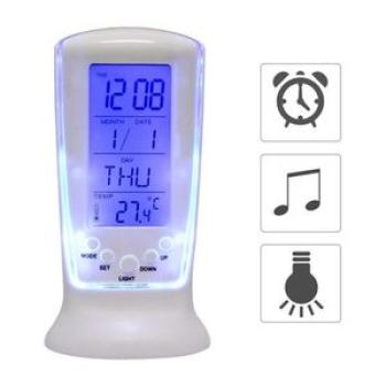 Digital Alarm Clock Operated Blue Backlight for Bedside