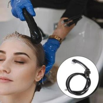 Shampoo Bowl Sink Faucet Sprayer with Hose Pipe Black