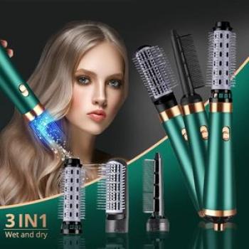 3In1 Ionic Hair Dryer Brush Comb Hair Curler Straightener Curling Straight Styling Hair Dryer