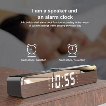 LED Clock Wireless Bluetooth Home Theater - Black