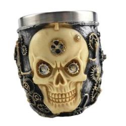 Mens Skull Head  Cup Shaving Lather Bowl For Male Heavy Style 01