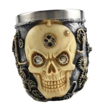 Mens Skull Head  Cup Shaving Lather Bowl For Male Heavy Style 01