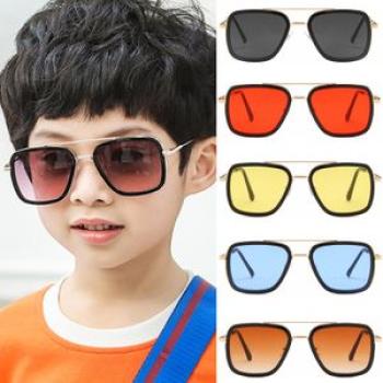 2021 Vintage Kids Sunglasses Children Tony Stark Iron Man