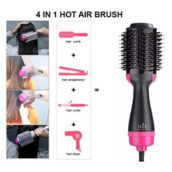 Four-in-one hair dryer hair comb hair curler straight hair comb
