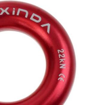 22KN Aluminum Rappel Ring BailOut Rappelling Rigging Climbing Red
