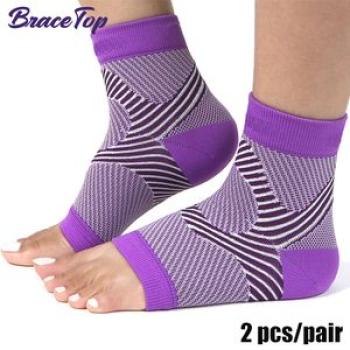 BraceTop 1 Pair Plantar Fasciitis Compression Ankle Brace