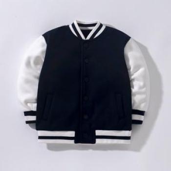 2023 Children`s Coat Winter New European And American Girls Baseball Suit Fleece L