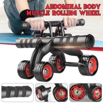 Wheel Roller With Knee Mat Muscle Training Fitness Exercise Red (red)