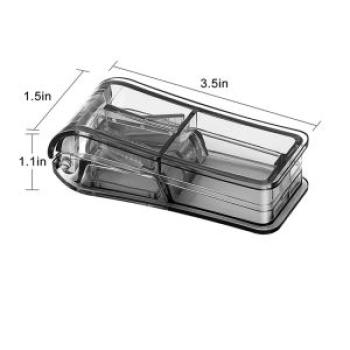 Portable Pill Cutter Box Mini Drug Box Tablet Cutter Pill Case Storage Crusher Travel Pill Box Black