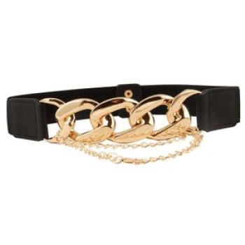 Elastic Waist Belt Coat Stretch Strap Women Ladies Gold Chain
