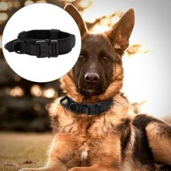 Pets Neck Belt Adjustable Nylon  Black XL:50-60