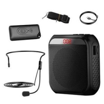 Portable Voice Amplifier Booster Megaphone W/Microphone Headset Black