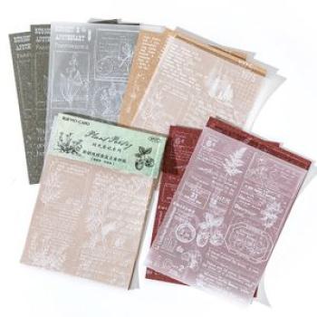 Dimi 9Pcs/Pack Various Series Vintage Material Paper Litmus Paper erfly Deoc
