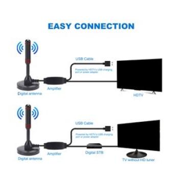 Indoor Digital TV Antenna 14.77ft Cable Home Portable USB