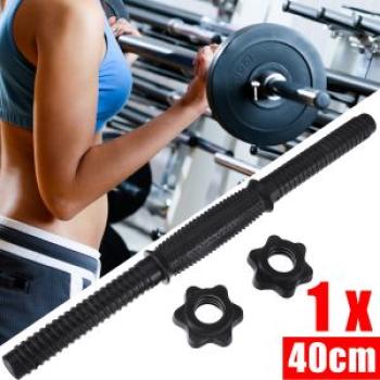 Pair Dumbbell Bar Handles Weight Lifting Gym Spinlock Collars Training Barbell