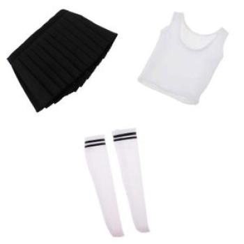 1/6 Modèle Femme Soldier Slim Vest Jupe Et Paire De Bas Pour