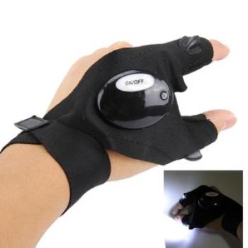 Dual LED Light Night Fishing Two Fingers Glove (Left Hand)