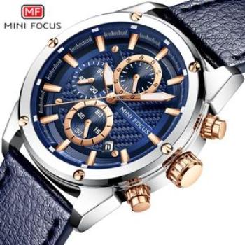 MINIFOCUS Men`s Wristwatch Quartz Leather Fashion Casual Watches 0161