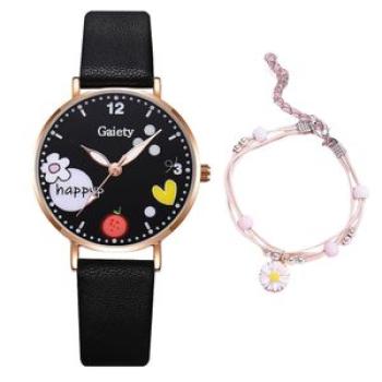 1 Set Ladies Watch Women Fashion Quartz Watches Gift Black