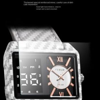 Finshi Hip Hop Creative Black Technology Touch Screen Square Watch