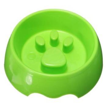 Non Slip Puppy Dog Cat Pet Slow Anti Slip Feeder Dish Feeding Food Bowl Water L Green L