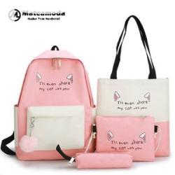 4 PCS Women Bags Backpacks Ladies Bags Handbags School Bags Purse Tote Bags