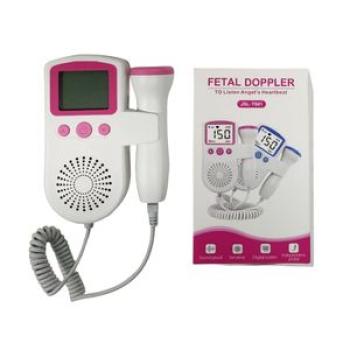 Home Fetal Doppler Heart Rate Baby Monitors - Pink/White