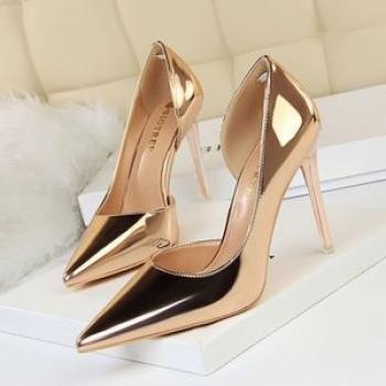 Patent Leather Heels Woman Pumps Stiletto Women Shoes Women High Heels Gold