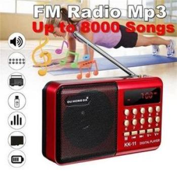K11 FM Rechargeable Mini Portable Radio Handheld Digital Display