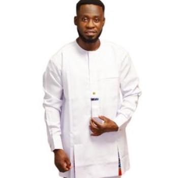 Kaftan Top and Pant African Print - White